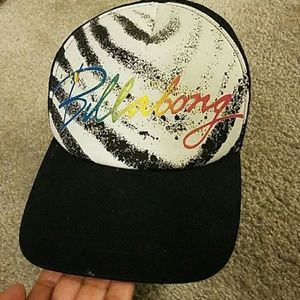 Rainbow billabong snap back trucker style hat